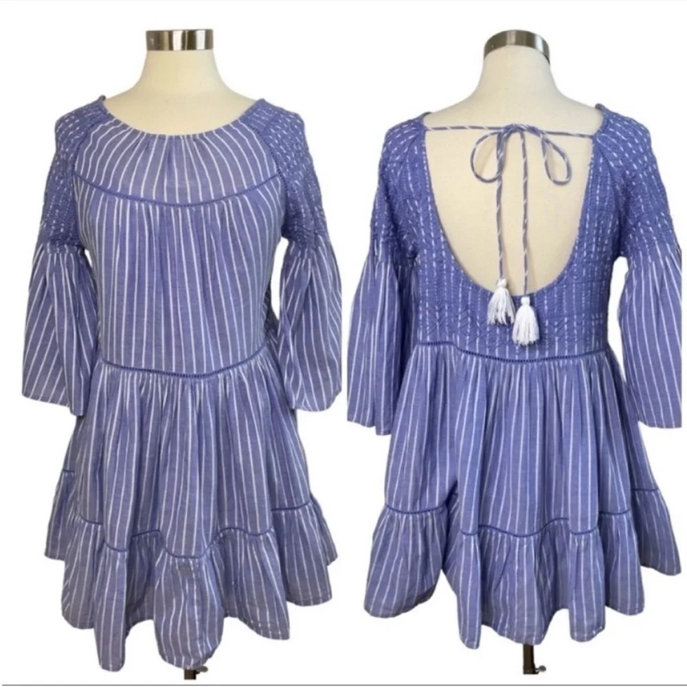 FREE PEOPLE Lola Boho Embroidered Mini Dress size XS
